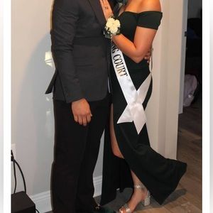 ivory green prom dress